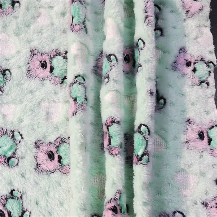 Embossed Teddy Bear Printed Coral Fleece Fabric Pricelist