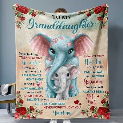 Letter Pattern Fleece Blanket