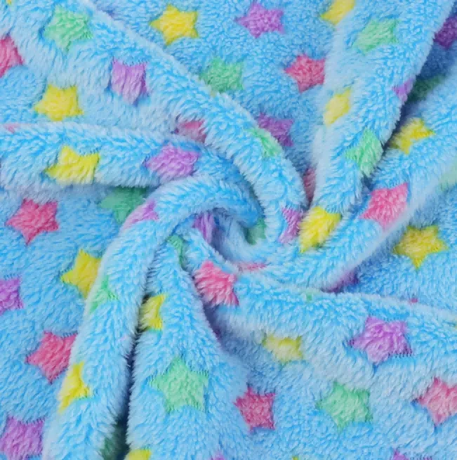 Star Prinditud Coral Velvet kangas