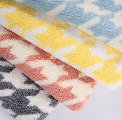 Houndstooth Sherpa lambaliha fliisi kangas